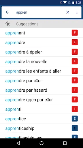 French English Dictionary Screenshots