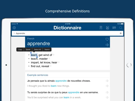 صور French English Dictionary Pro iPad 