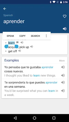 Zrzuty ekranu Spanish English Dictionary