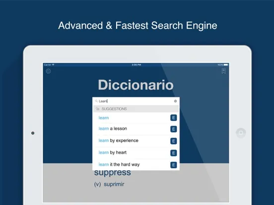 Tangkapan layar Spanish English Dictionary App iPad 