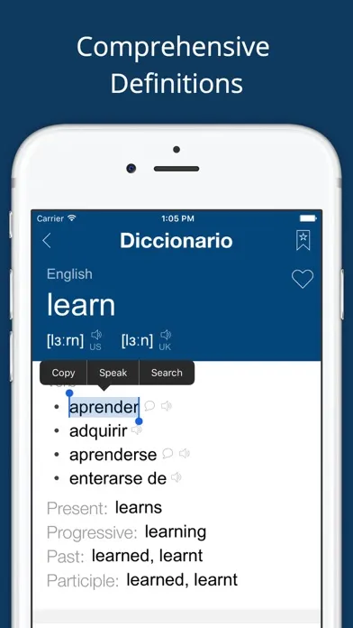 Tangkapan layar Spanish English Dictionary App