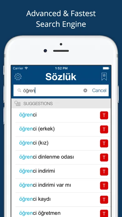 Captures d'écran de Turkish English Dictionary Pro