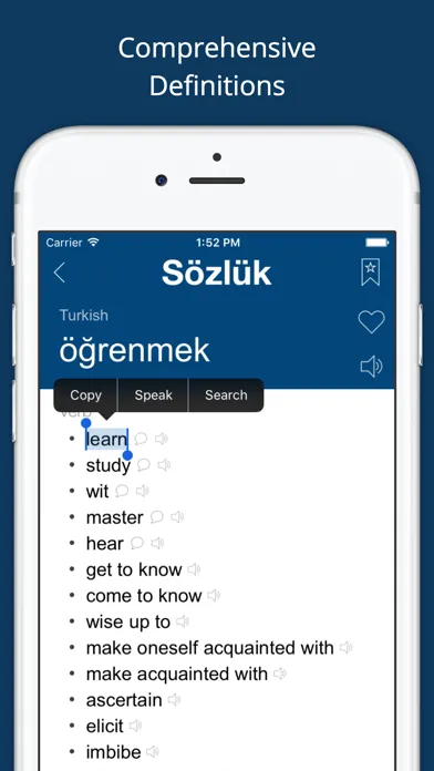 Captures d'écran de Turkish English Dictionary Pro
