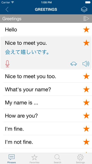 Capturas de tela do Learn Japanese Phrases & Words