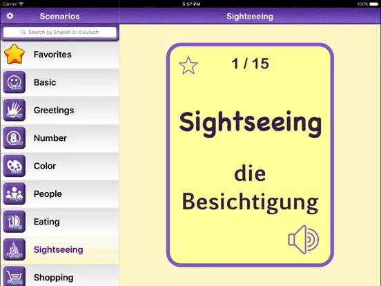 Learn German Vocabulary | German Flashcards iPad  Screenshots