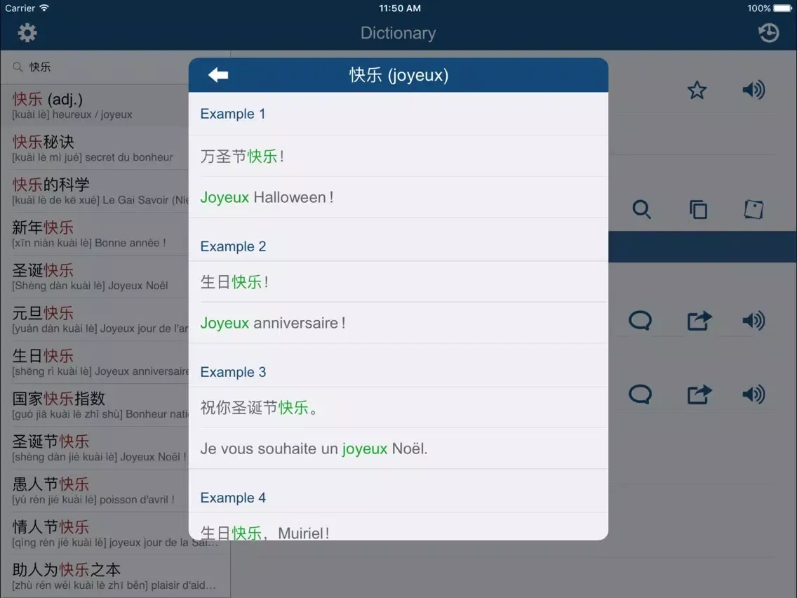 Chinese French Dictionary 法中字典 iPad  स्क्रीनशॉट