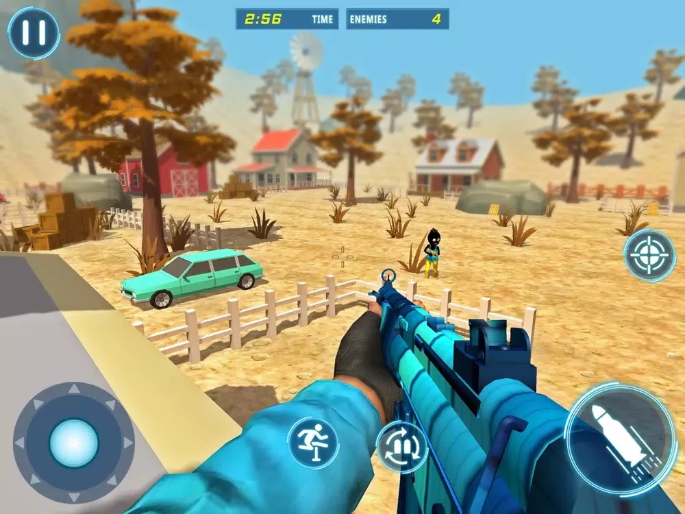 Capturas de tela do Stickman Rope Hero 3d Shooter iPad 