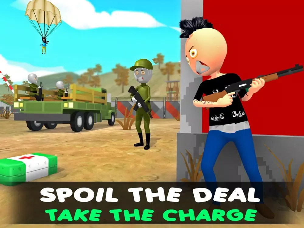 Capturas de tela do Stickman Rope Hero 3d Shooter iPad 