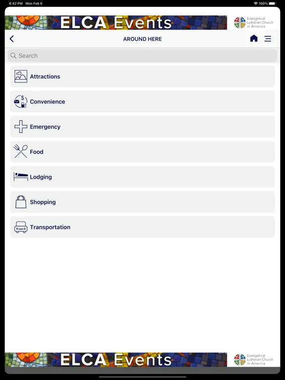 Скриншоты ELCA Events iPad 