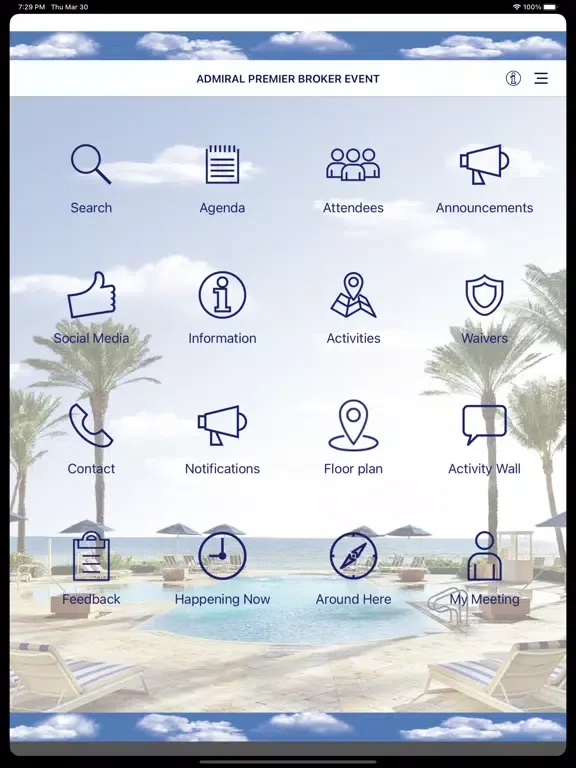 Ảnh chụp màn hình của Admiral Premier Broker Event iPad 