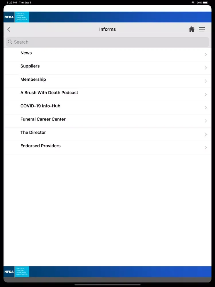 NFDA iPad  Ekran Görüntüleri