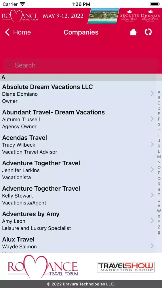 Ảnh chụp màn hình của Romance Travel Forum 2022