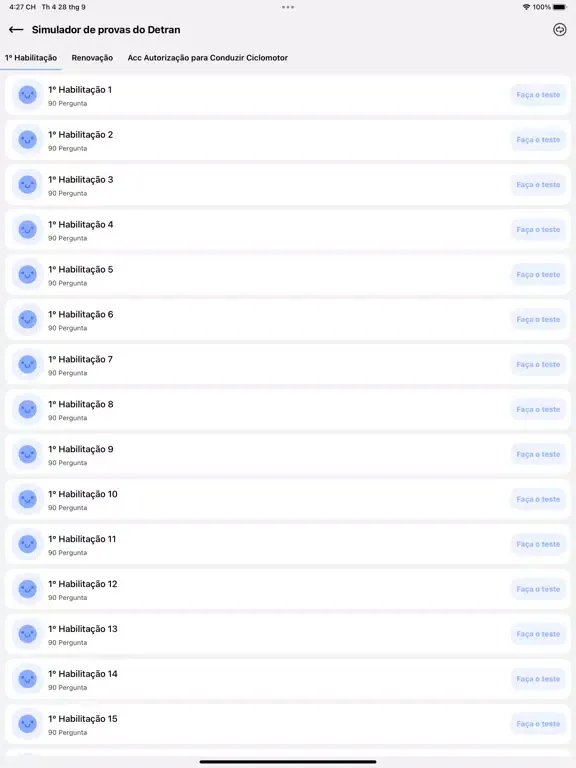 Simulado Detran SP iPad 应用截图