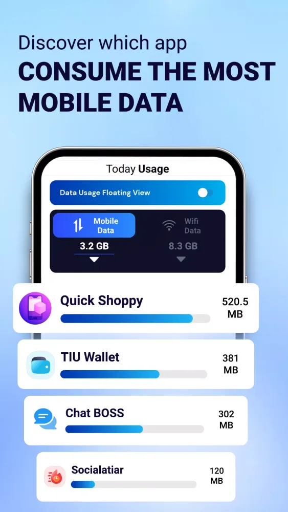 Tangkapan skrin Data Watcher: Save Mobile Data