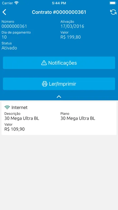 Capturas de tela do Interativa Telecom