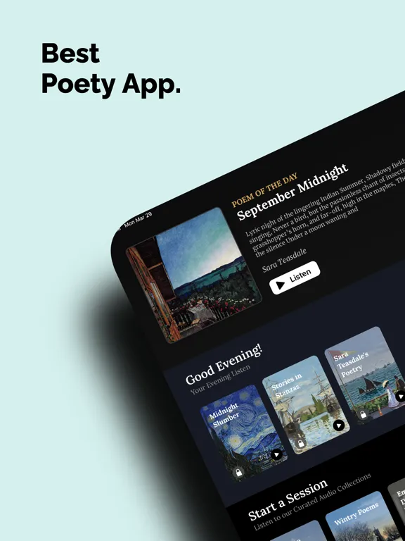 Capturas de pantalla de Poeta: Daily Audio Poems iPad 