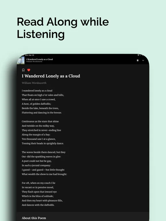 Capturas de pantalla de Poeta: Daily Audio Poems iPad 