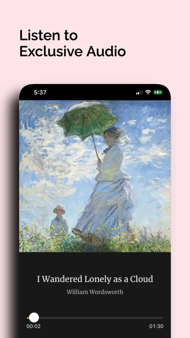 Capturas de pantalla de Poeta: Daily Audio Poems