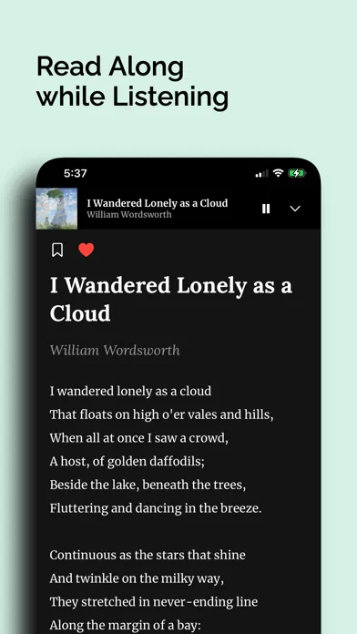 Capturas de pantalla de Poeta: Daily Audio Poems