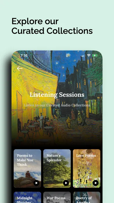 Capturas de pantalla de Poeta: Daily Audio Poems
