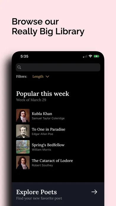 Capturas de pantalla de Poeta: Daily Audio Poems