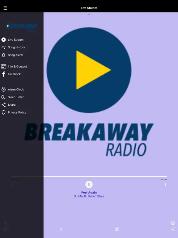Capturas de tela do Breakaway Radio iPad 