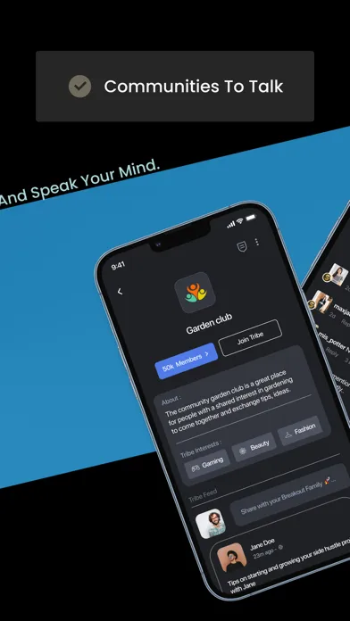 Tangkapan skrin Breakout: Audio Social Network