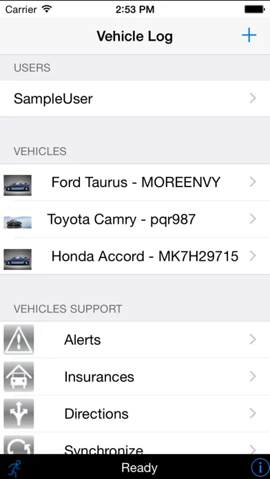 Tangkapan layar Vehicle Log