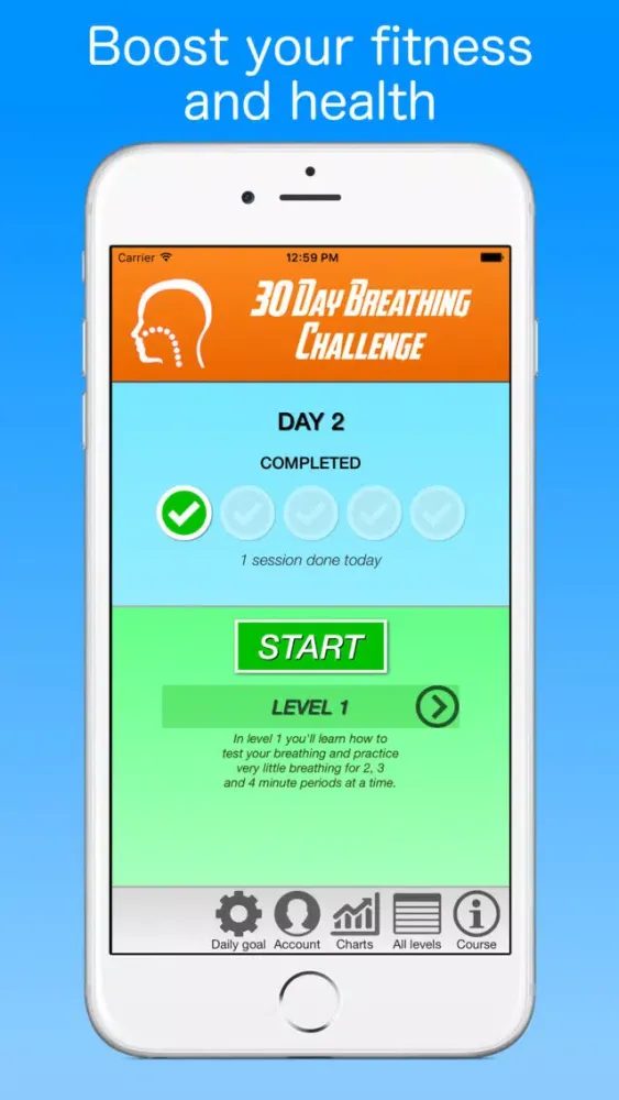 Zrzuty ekranu 30 Day Breathing Challenge
