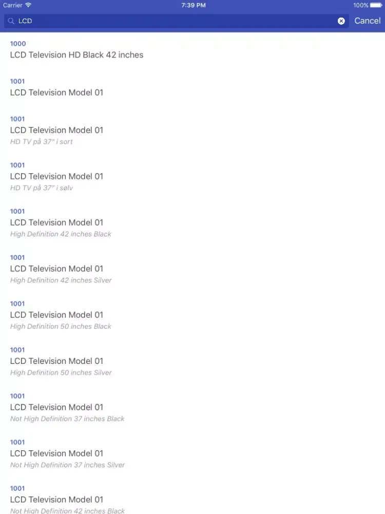 Screenshot di AX Inventory iPad 