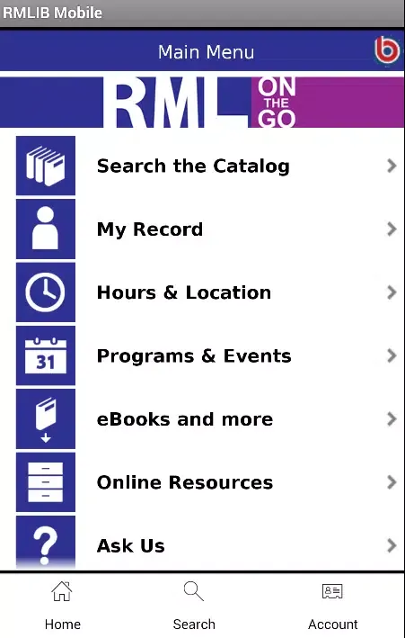 Rolling Meadows Library App Screenshots