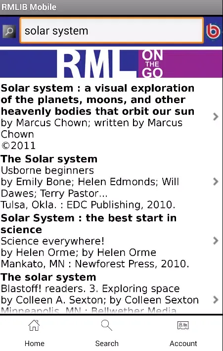 Rolling Meadows Library App Screenshots