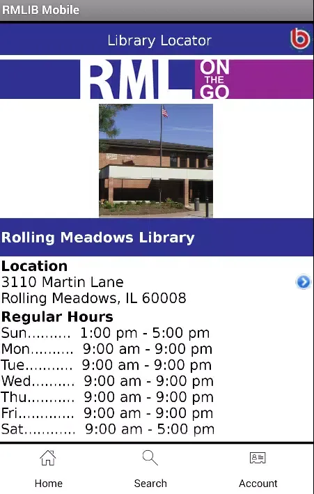 Rolling Meadows Library App Screenshots