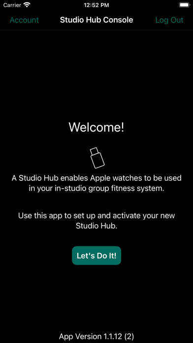 Capturas de tela do Studio Hub Console
