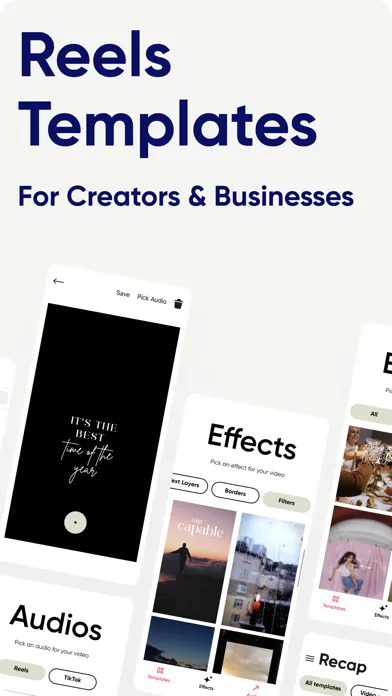 Recap: Reels Editor Templates Screenshots