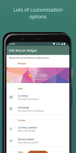 Simple Crypto Widget Screenshots