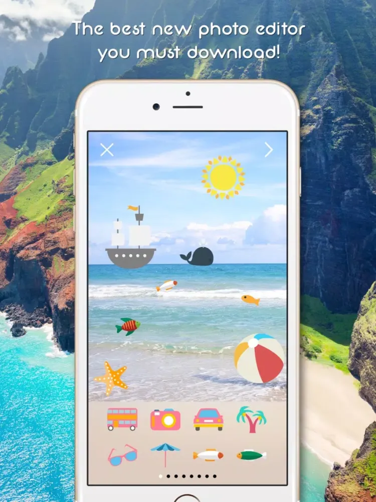 Beachify: Free Photo Decorator iPad  سکرین شاٹس