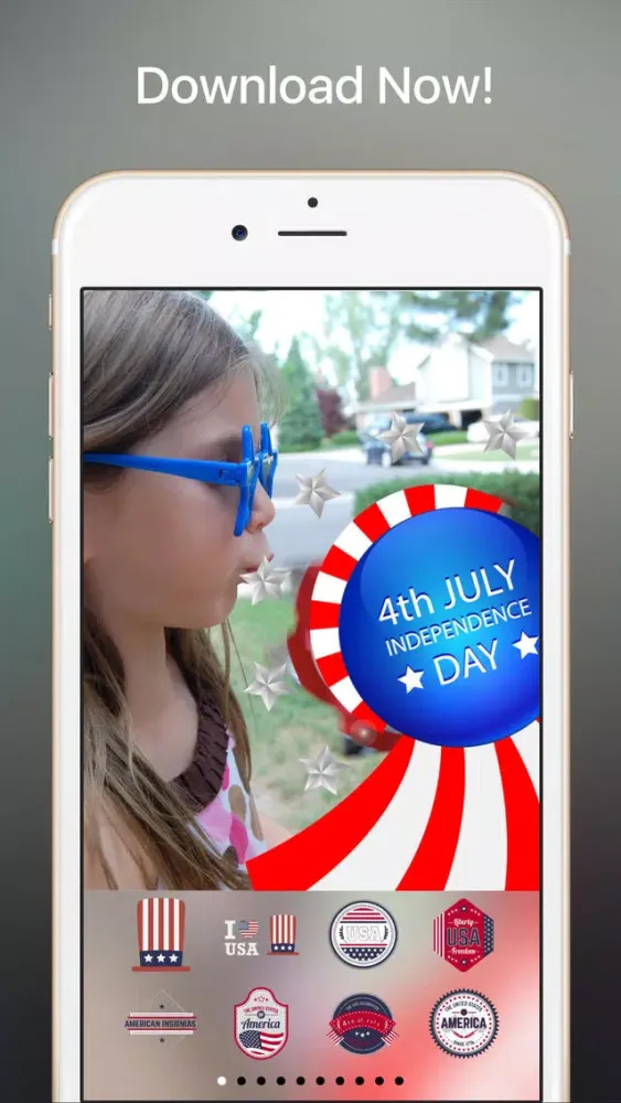 Your Photos —> July 4th Cards... with 76 Independence Day Stickers! Screenshots