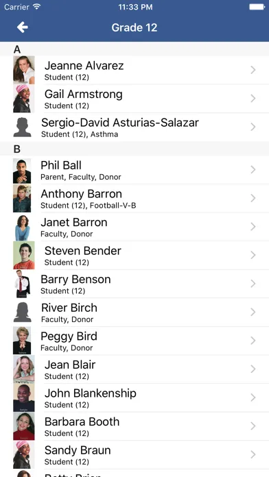 Veracross Directory for Admins スクリーンショット