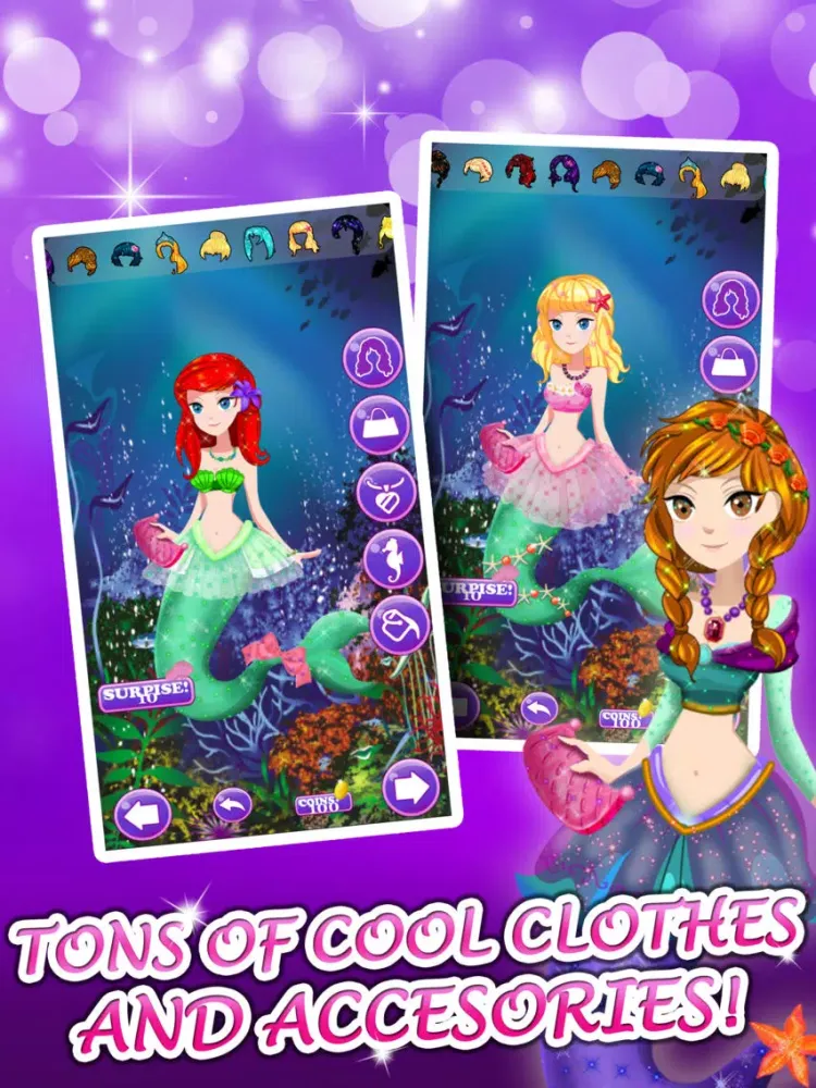 Ảnh chụp màn hình của Little Mermaid Princess Dress-Up Games For Girls iPad 