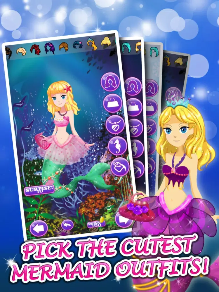 Ảnh chụp màn hình của Little Mermaid Princess Dress-Up Games For Girls iPad 