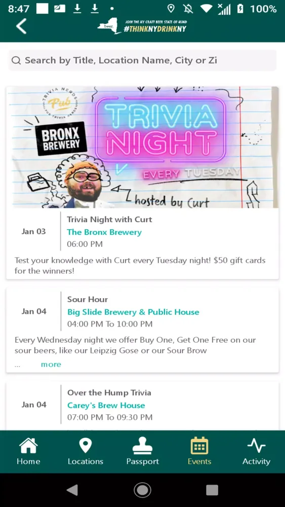 Скриншоты New York State Craft Beer App