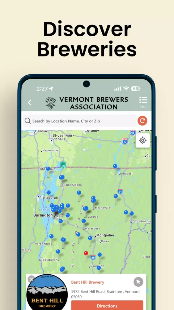 Vermont Brewery Challenge Screenshots