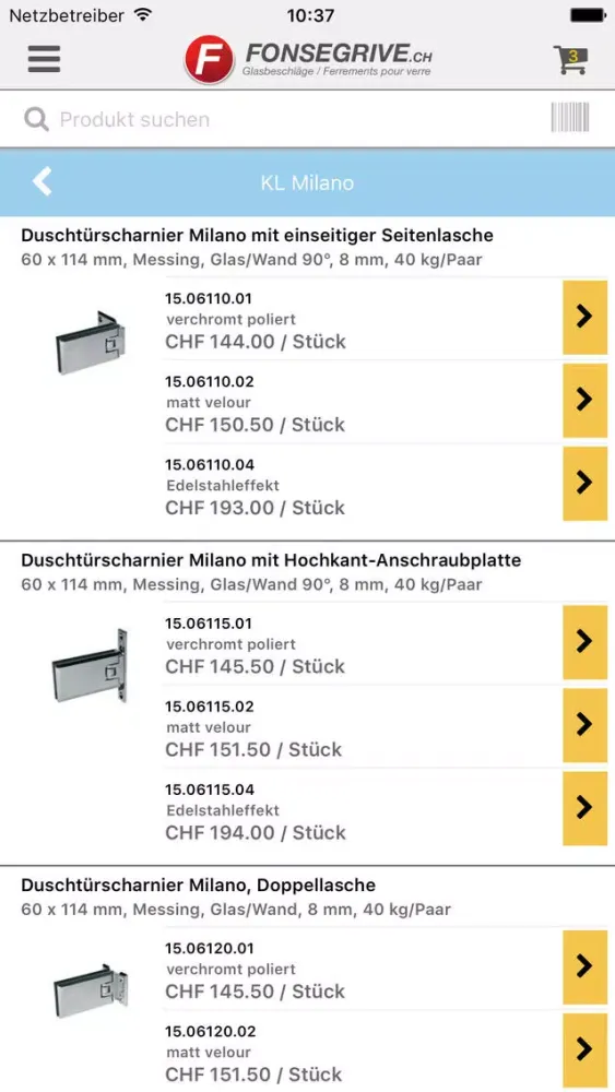 Tangkapan layar Glass fittings