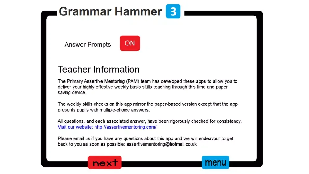 PAM Grammar Hammer 3 سکرین شاٹس