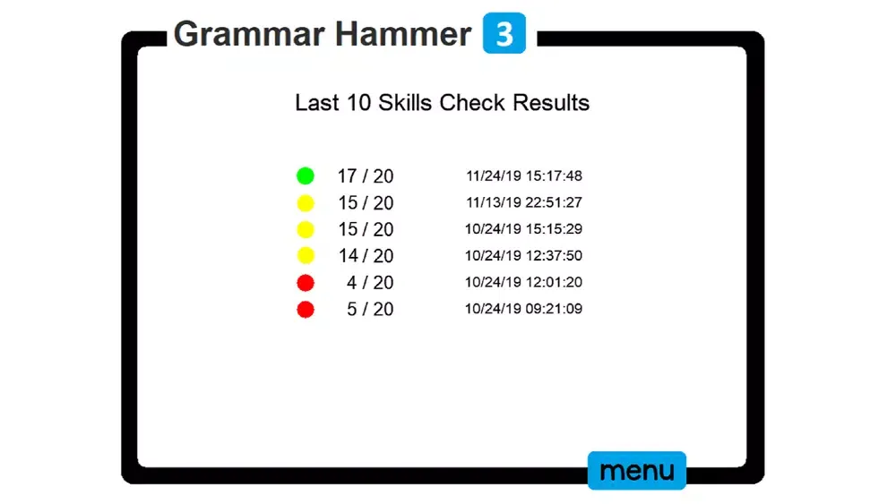 PAM Grammar Hammer 3 سکرین شاٹس