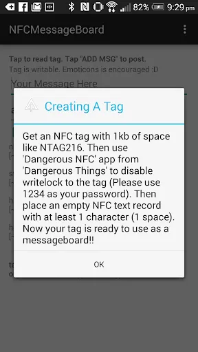 NFC Message Board Screenshots