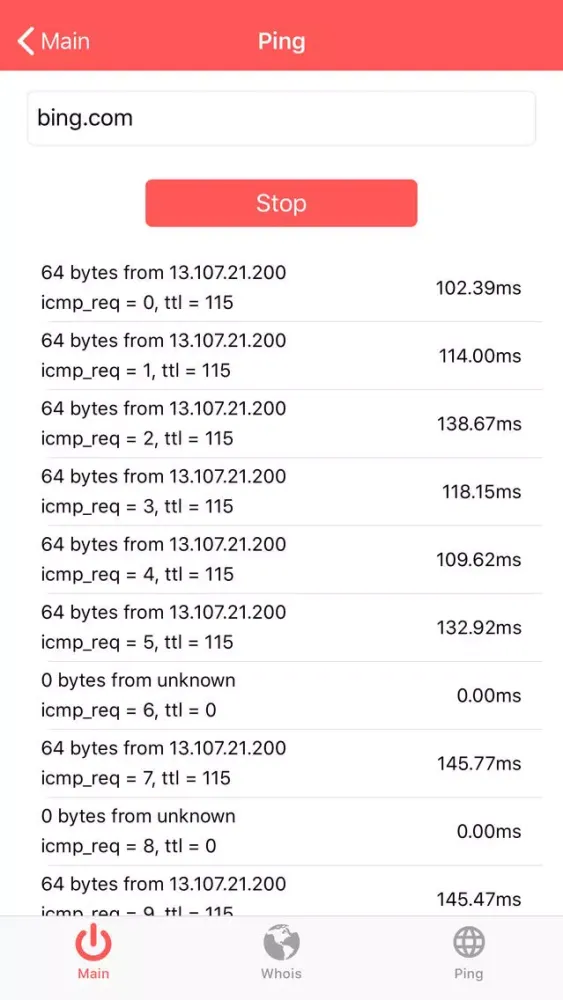 Ảnh chụp màn hình của Net Express - IP Ping & Speed