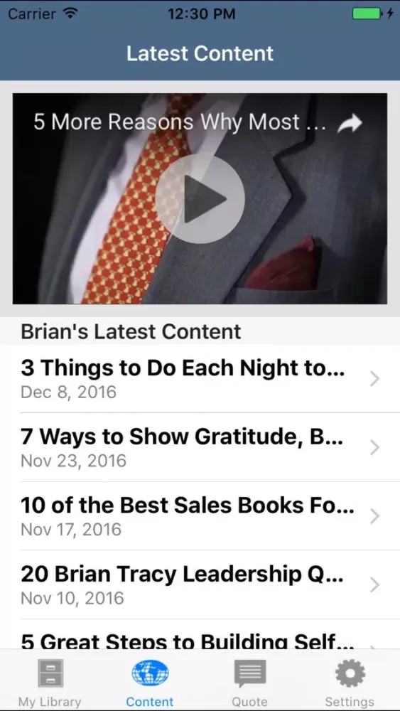 Zrzuty ekranu Brian Tracy's Success Library
