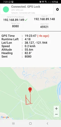 GPS Tether Server سکرین شاٹس